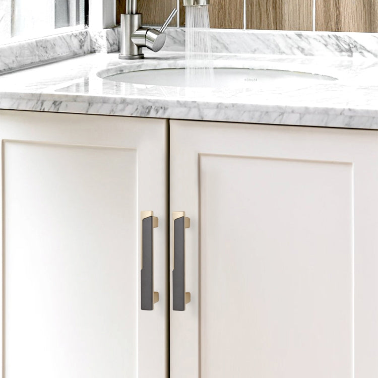 Comforsyco Modern Two-Tone Zinc Alloy Cabinet Pulls and T-Bar Knobs