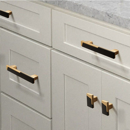 Comforsyco Modern Two-Tone Zinc Alloy Cabinet Pulls and T-Bar Knobs