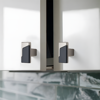 Comforsyco Modern Two-Tone Zinc Alloy Cabinet Pulls and T-Bar Knobs