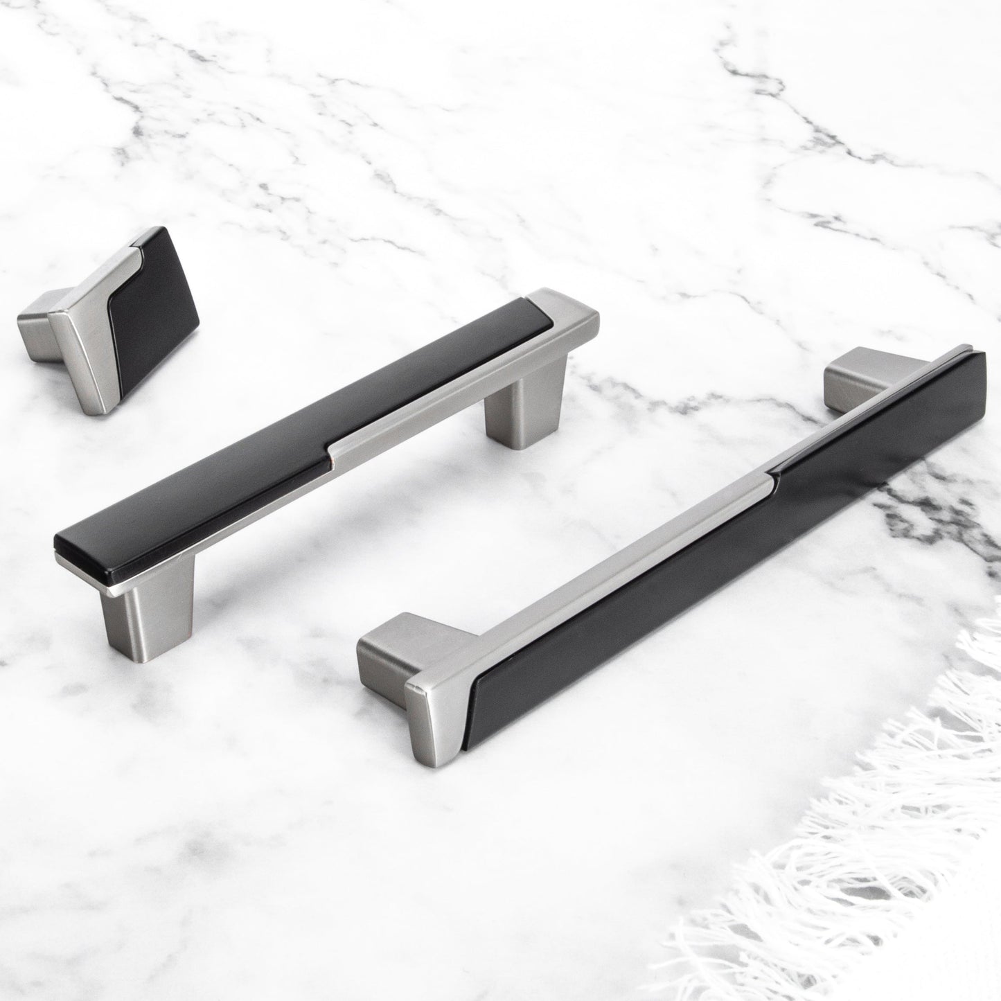 Comforsyco Modern Two-Tone Zinc Alloy Cabinet Pulls and T-Bar Knobs