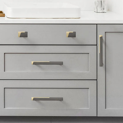 Comforsyco Modern Two-Tone Zinc Alloy Cabinet Pulls and T-Bar Knobs