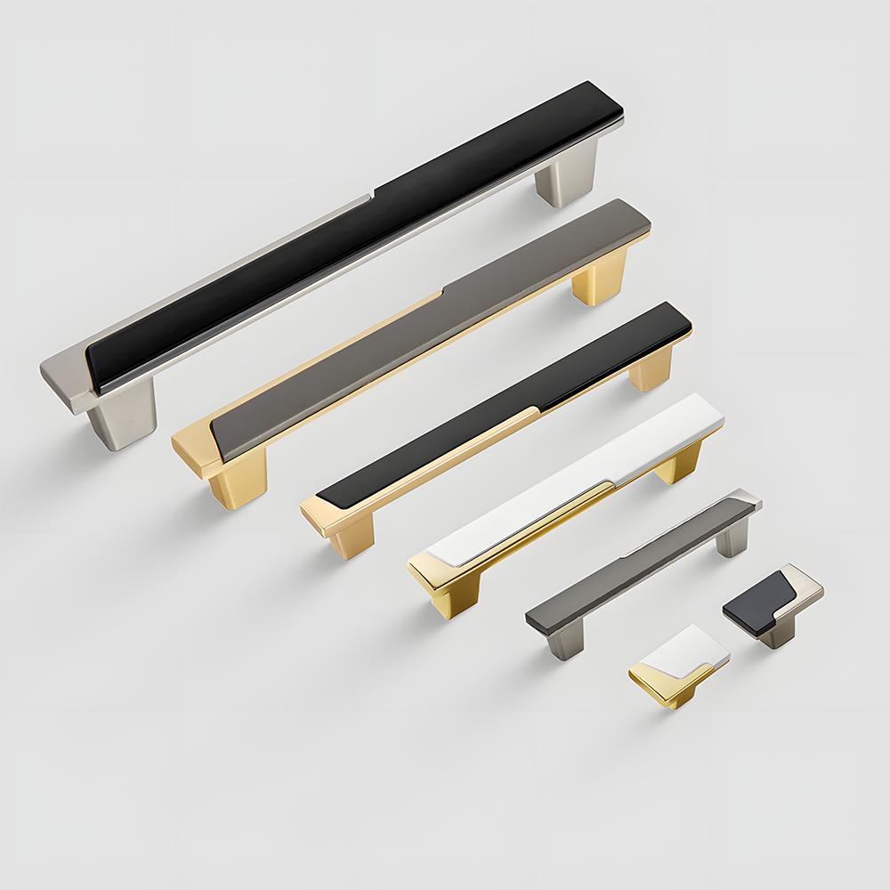 Comforsyco Modern Two-Tone Zinc Alloy Cabinet Pulls and T-Bar Knobs