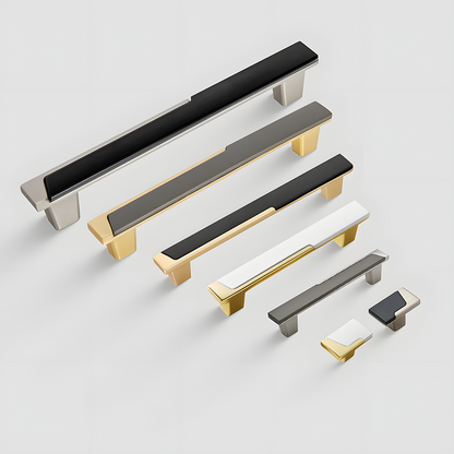 Comforsyco Modern Two-Tone Zinc Alloy Cabinet Pulls and T-Bar Knobs