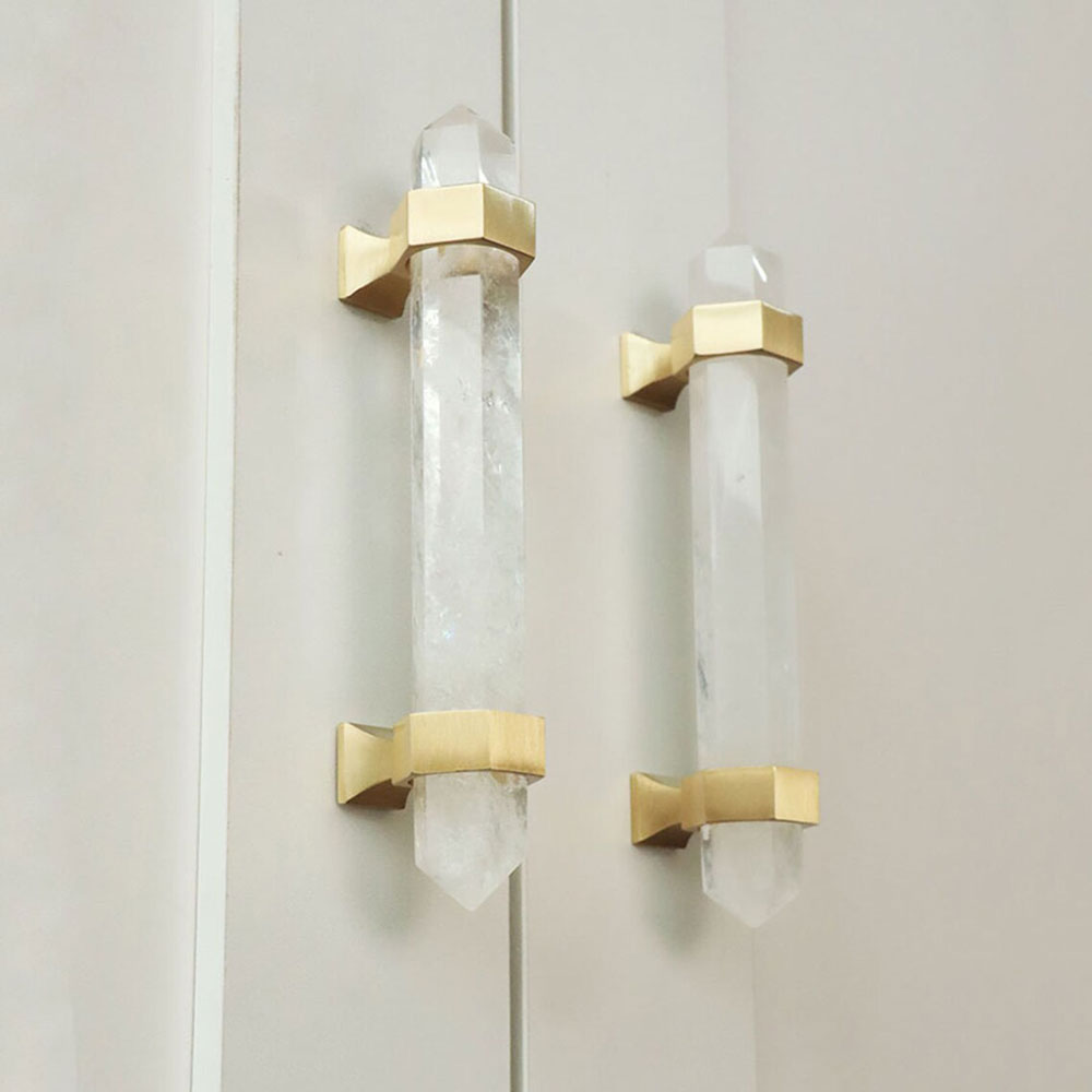 Comforsyco Natural Crystal Cabinet Handles and Dresser Knobs