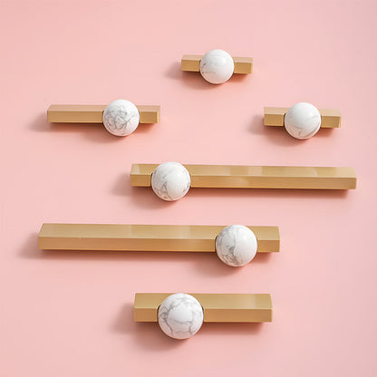 Comforsyco Natural Crystal Sphere Brass Cabinet Handles and Knobs