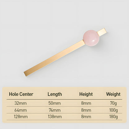 Comforsyco Natural Crystal Sphere Brass Cabinet Handles and Knobs