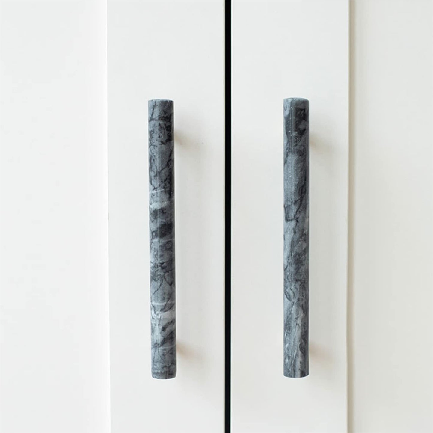 Comforsyco Natural Marble Brass Cabinet Pulls and Knobs