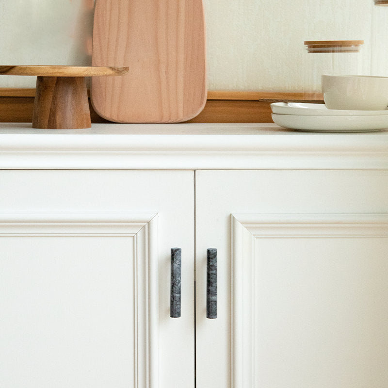 Comforsyco Natural Marble Brass Cabinet Pulls and Knobs