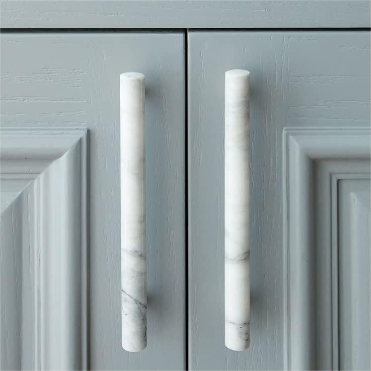 Comforsyco Natural Marble Brass Cabinet Pulls and Knobs