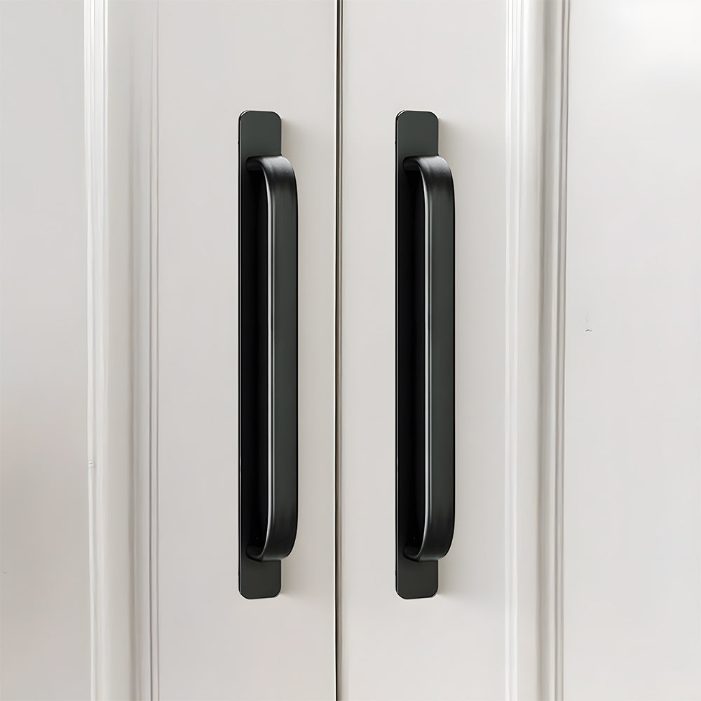Comforsyco No-Drill Adhesive Cabinet Handles with Backplates