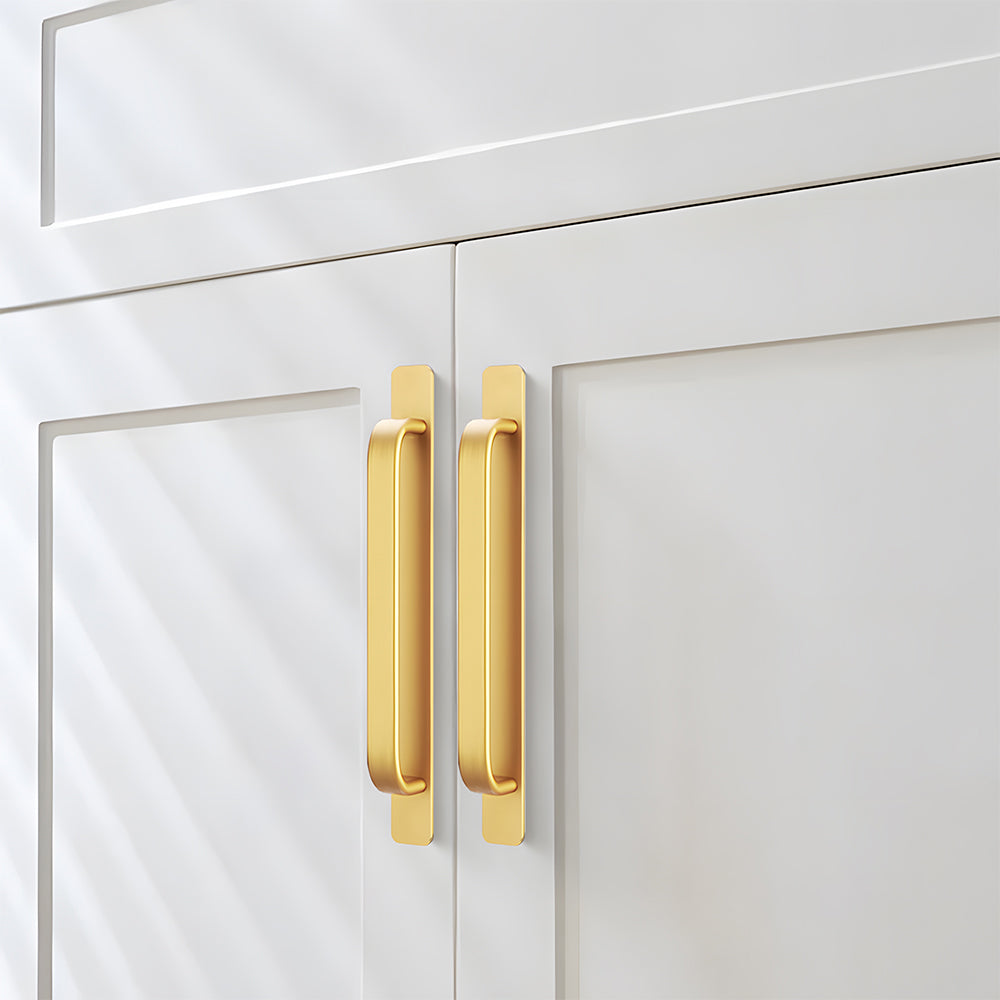 Comforsyco No-Drill Adhesive Cabinet Handles with Backplates