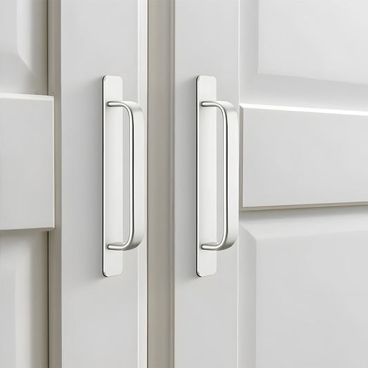 Comforsyco No-Drill Adhesive Cabinet Handles with Backplates