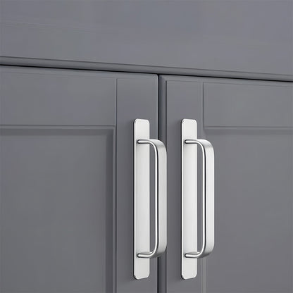 Comforsyco No-Drill Adhesive Cabinet Handles with Backplates