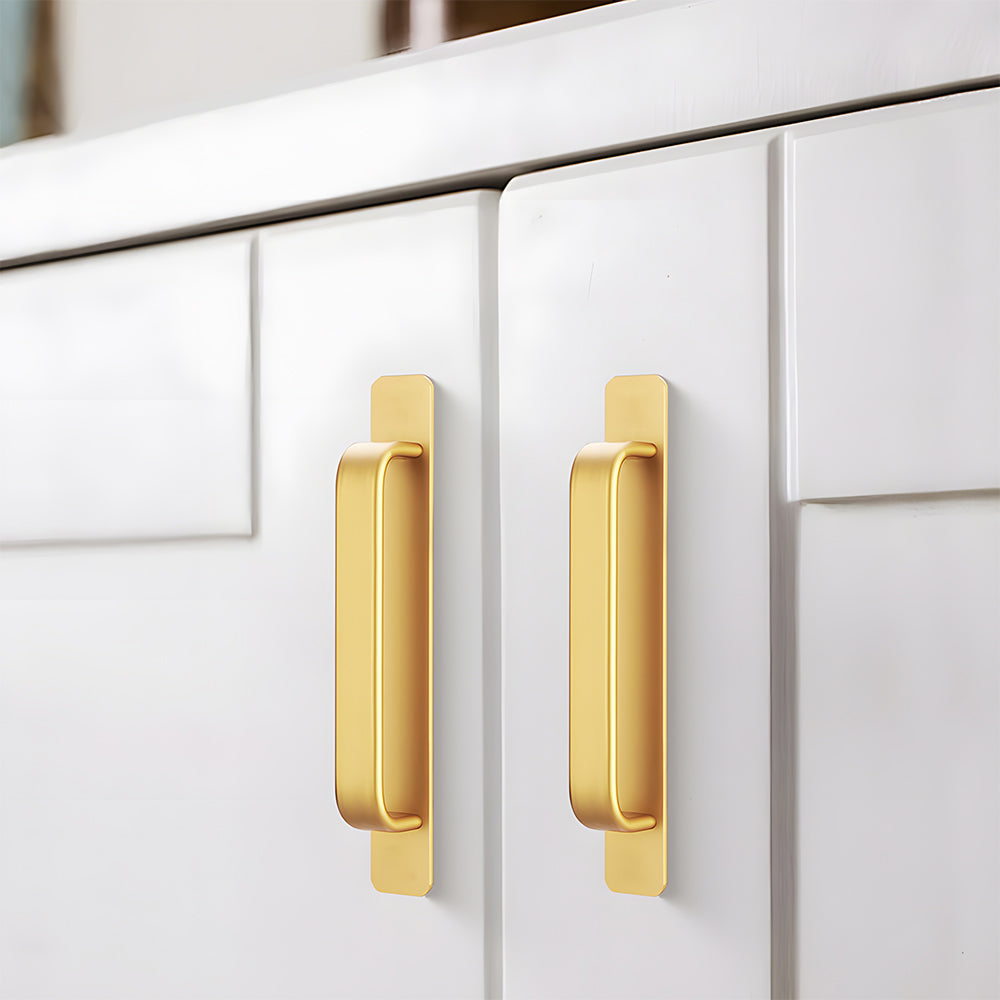 Comforsyco No-Drill Adhesive Cabinet Handles with Backplates