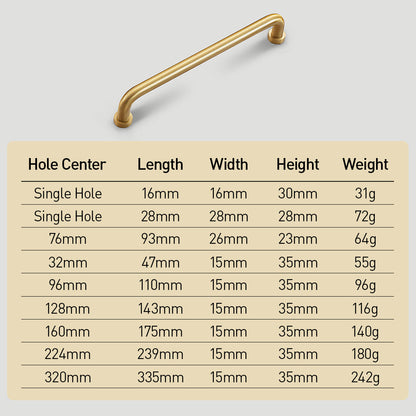 Comforsyco Nordic Brass Cabinet Pulls, Knobs, and Cup Pulls