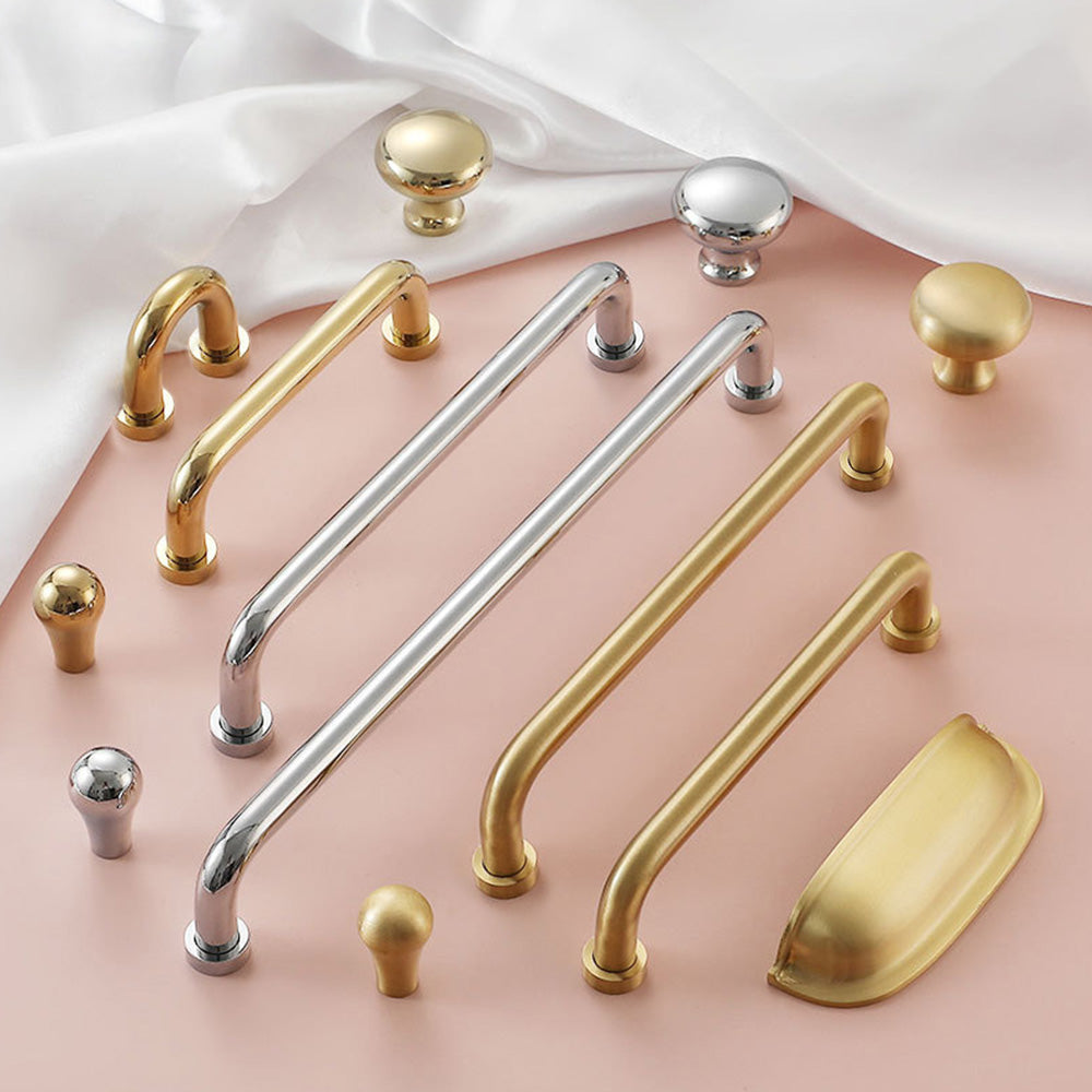 Comforsyco Nordic Brass Cabinet Pulls, Knobs, and Cup Pulls