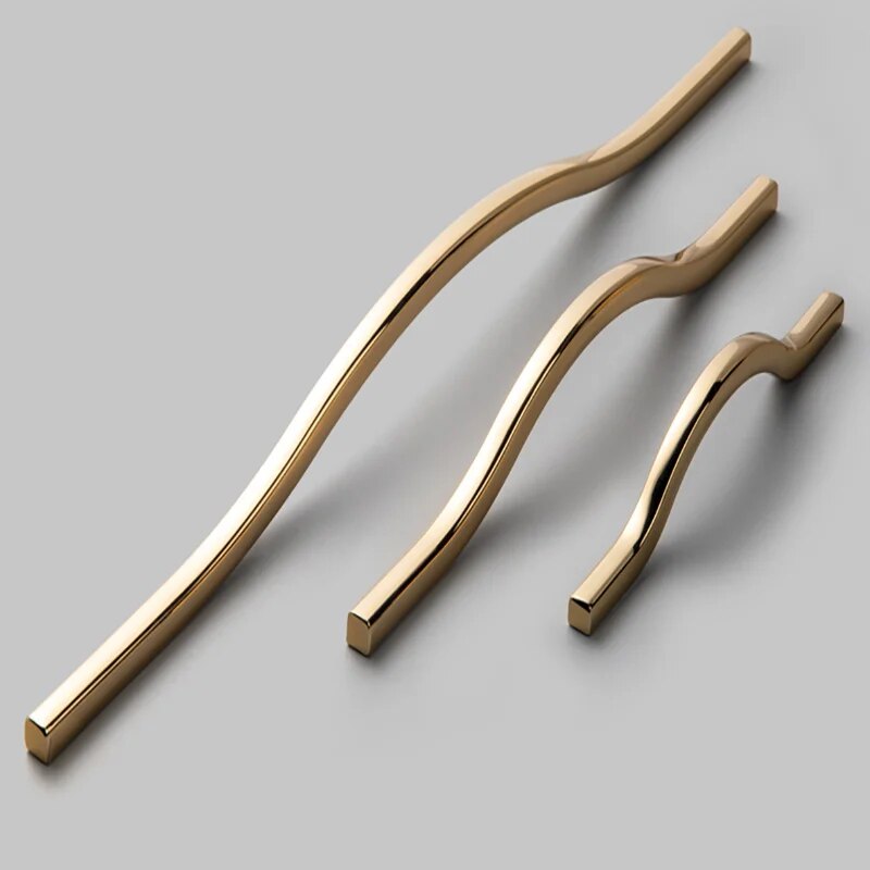 Comforsyco Nordic Zinc Alloy Gold Kitchen Drawer Pulls And Door Handles