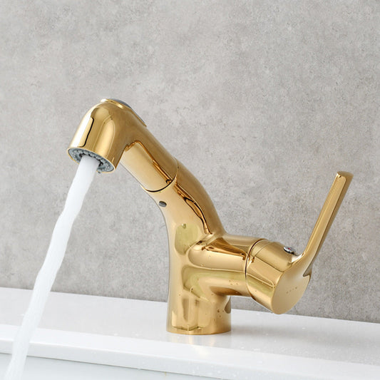 Novara Minimalist white pull-out Bathroom Sink Faucet with dual spray modes