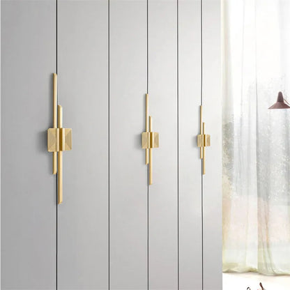 Comforsyco Pair of Modern Gold Cabinet Pulls for Dressers and Cabinets