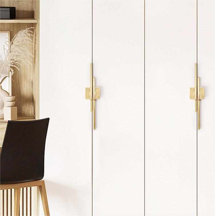 Comforsyco Pair of Modern Gold Cabinet Pulls for Dressers and Cabinets