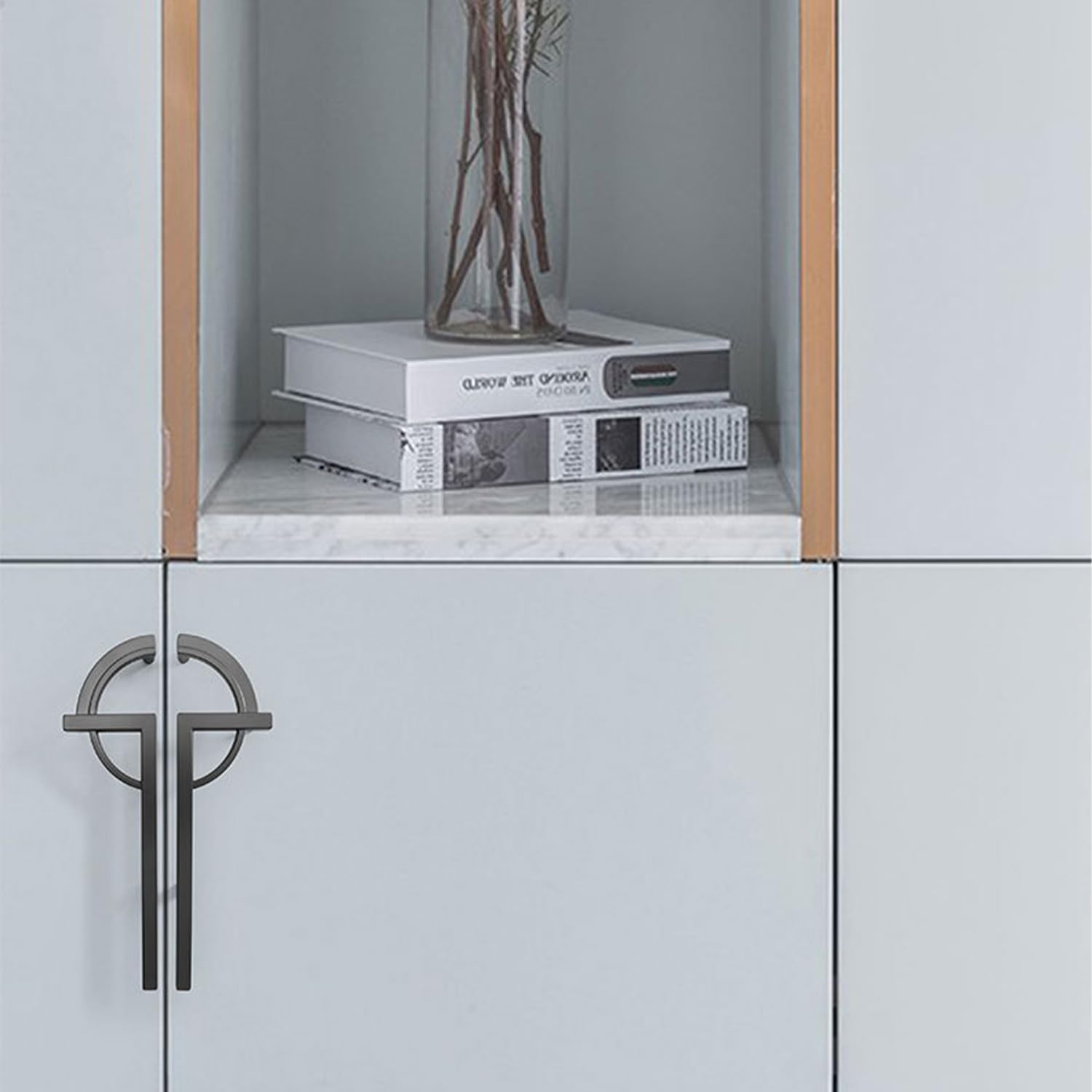 Comforsyco Paired Half Moon Cabinet Pulls with Bar Handles