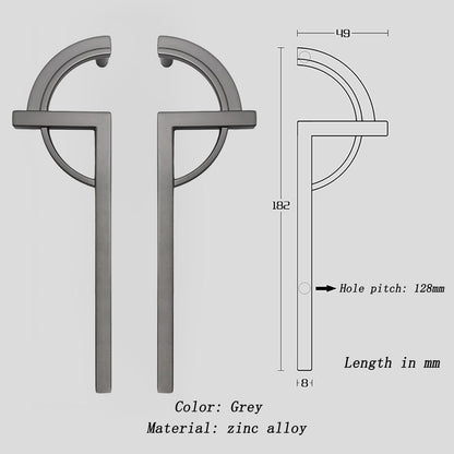 Comforsyco Paired Half Moon Cabinet Pulls with Bar Handles