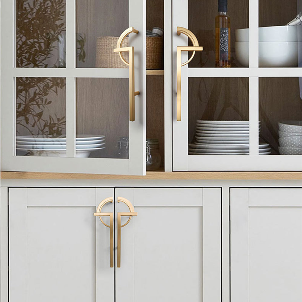 Comforsyco Paired Half Moon Cabinet Pulls with Bar Handles