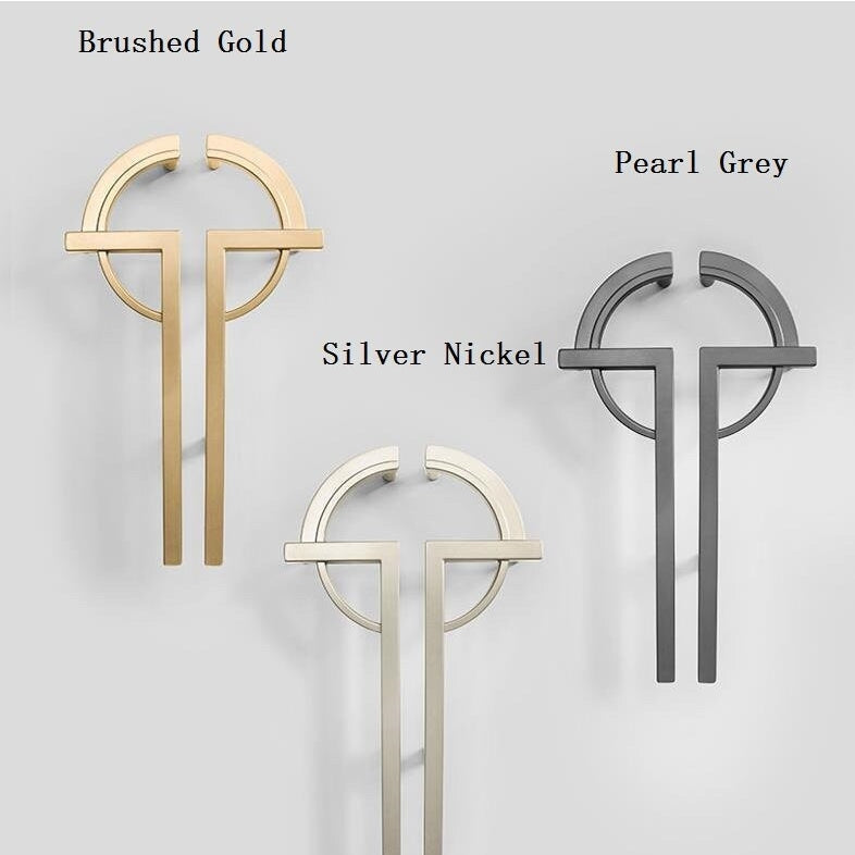 Comforsyco Paired Half Moon Cabinet Pulls with Bar Handles