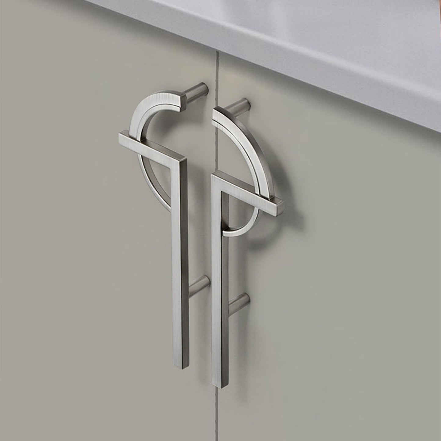 Comforsyco Paired Half Moon Cabinet Pulls with Bar Handles