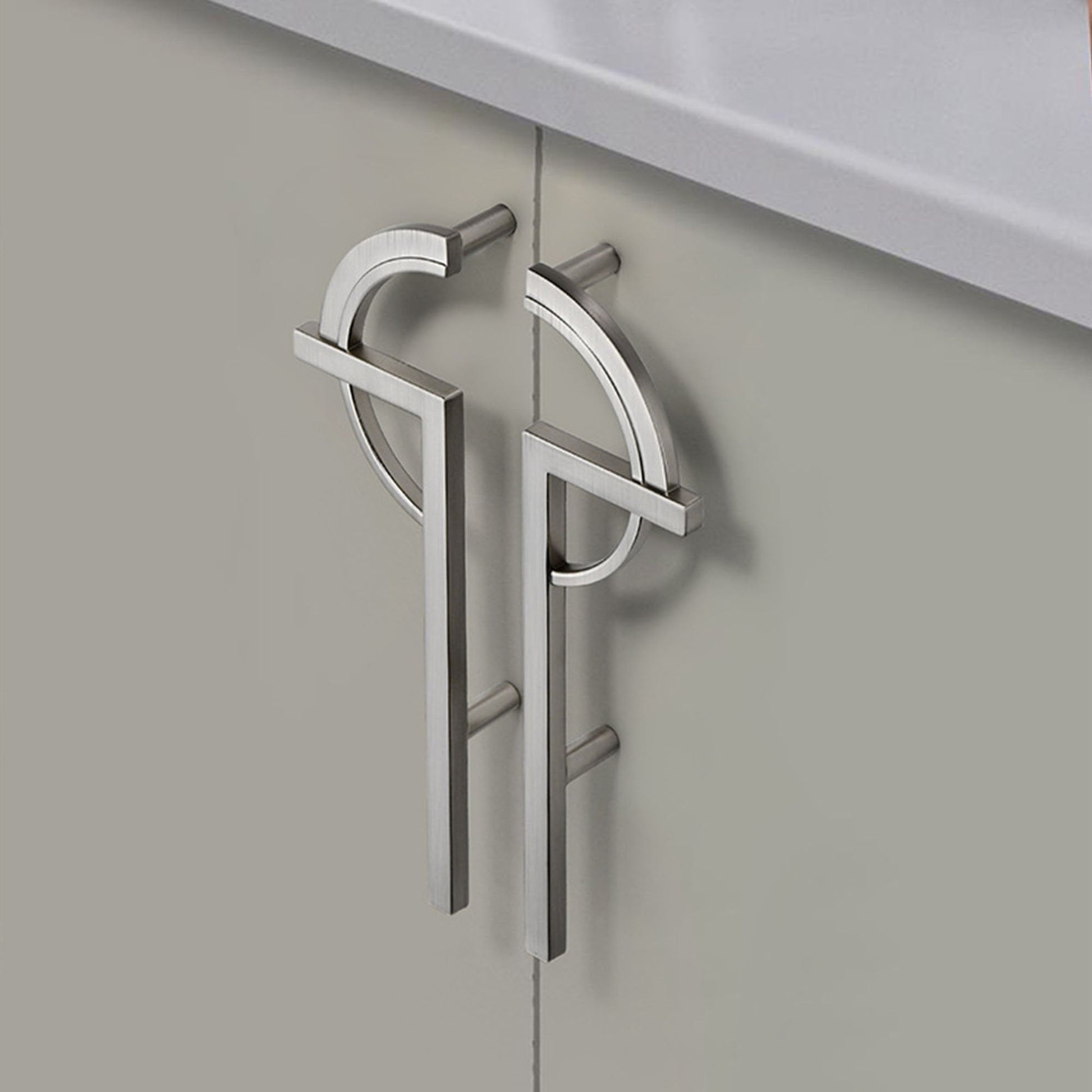 Comforsyco Paired Half Moon Cabinet Pulls with Bar Handles
