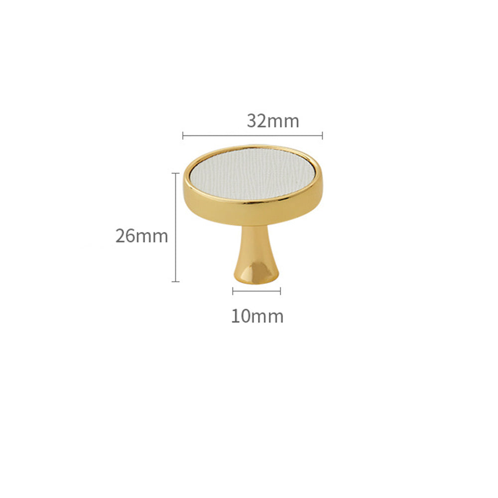 Comforsyco Polished Gold Leather Cabinet Pulls and Knobs
