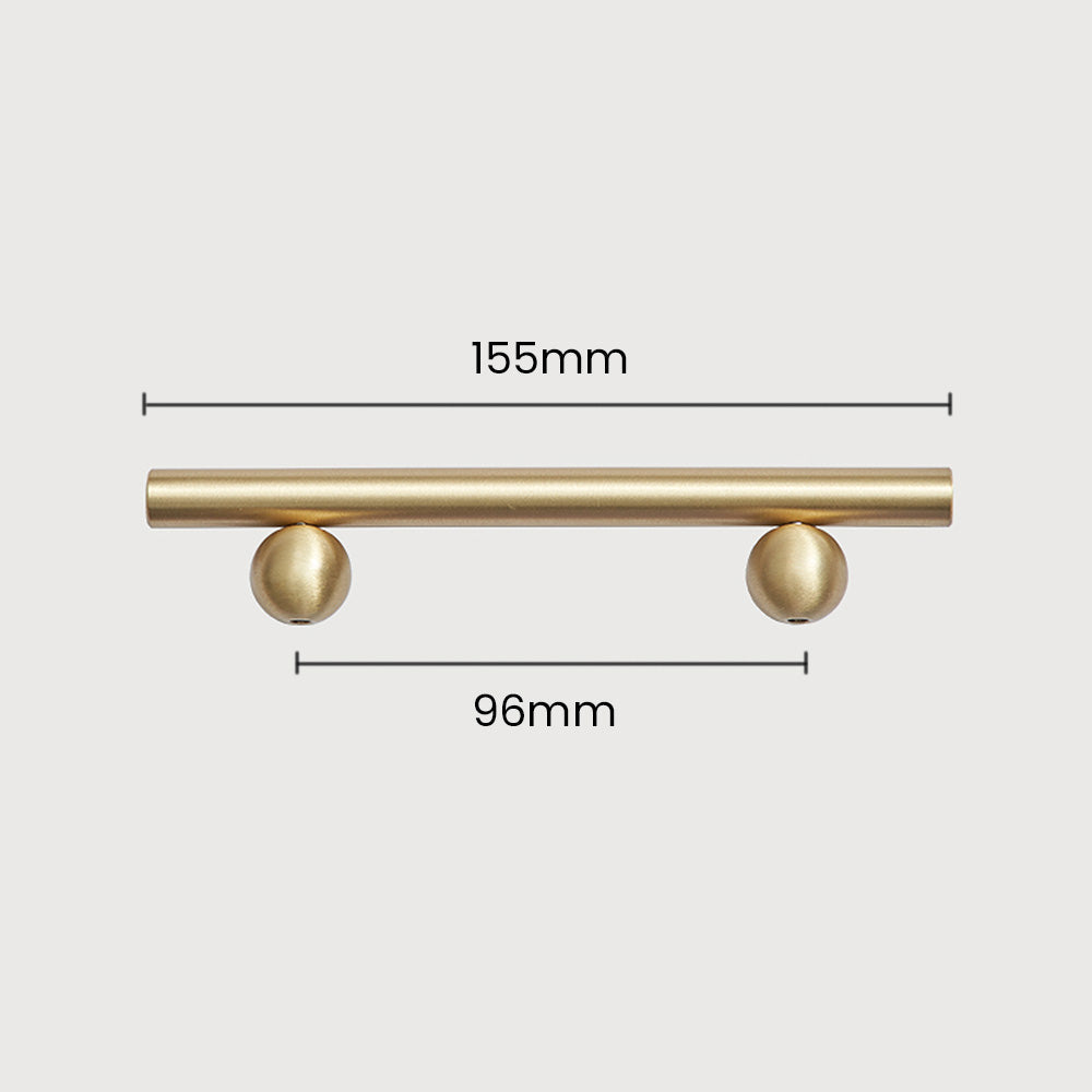 Comforsyco Pure Brass Gold Round Bar Cabinet Pulls for Wardrobe Doors