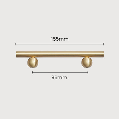 Comforsyco Pure Brass Gold Round Bar Cabinet Pulls for Wardrobe Doors
