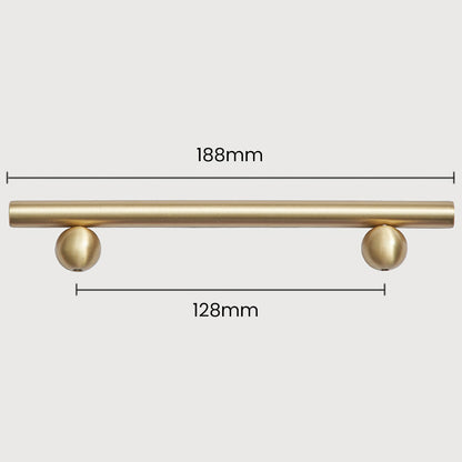 Comforsyco Pure Brass Gold Round Bar Cabinet Pulls for Wardrobe Doors