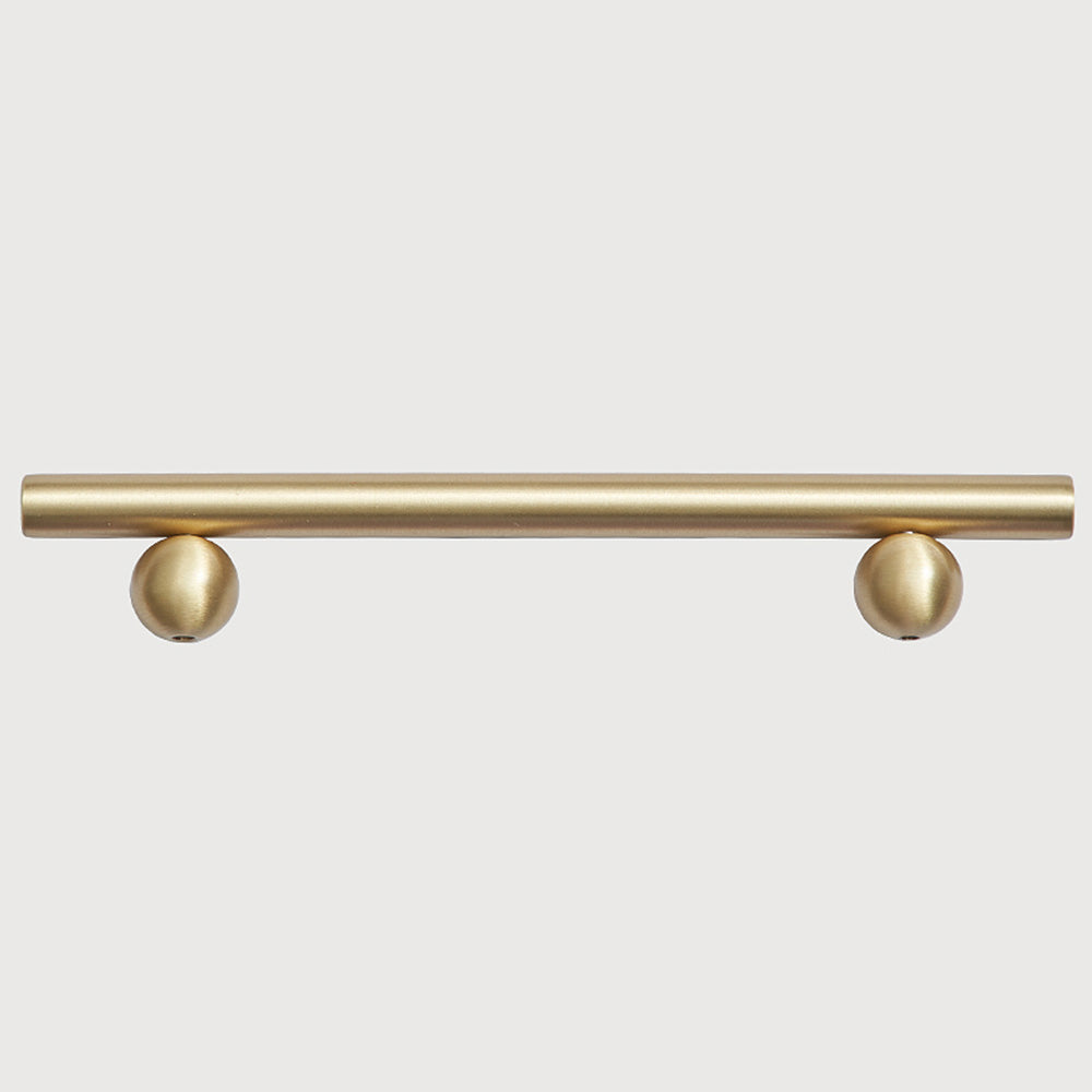 Comforsyco Pure Brass Gold Round Bar Cabinet Pulls for Wardrobe Doors