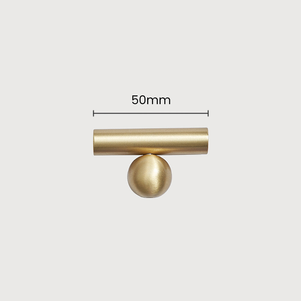 Comforsyco Pure Brass Gold Round Bar Cabinet Pulls for Wardrobe Doors