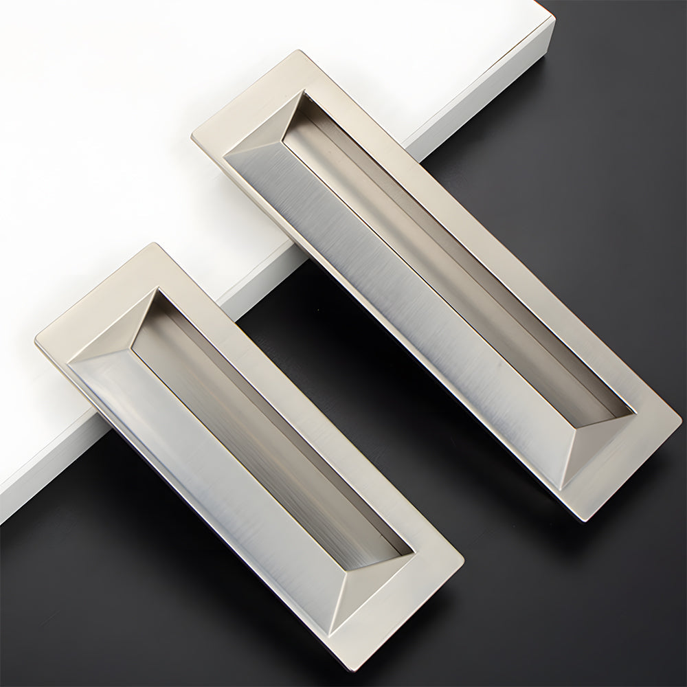 Comforsyco Rectangular Recessed Drawer Pulls, Zinc Alloy Cabinet Handles