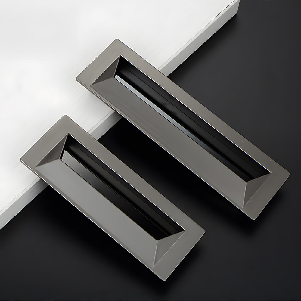 Comforsyco Rectangular Recessed Drawer Pulls, Zinc Alloy Cabinet Handles