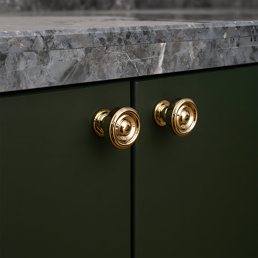 Comforsyco Retro Brass Cabinet Handles and Knobs for Wardrobes
