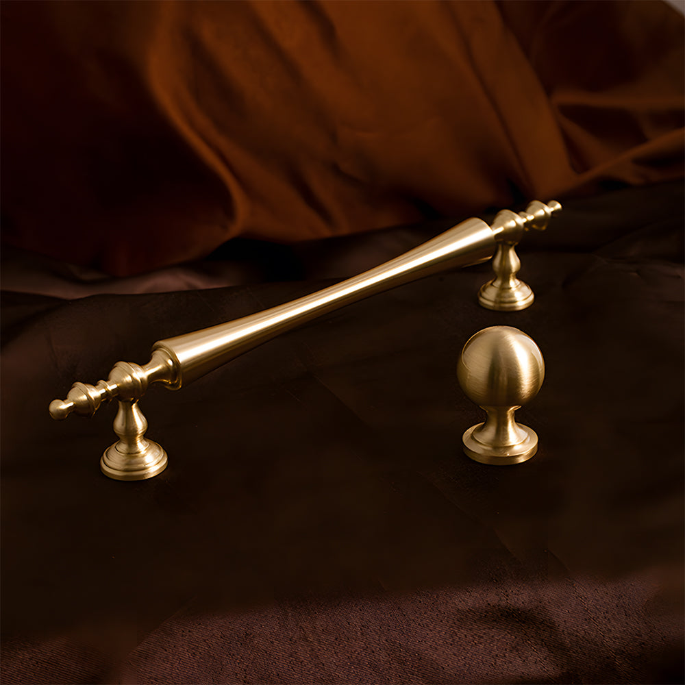 Comforsyco Retro Brass Cabinet Handles and Knobs for Wardrobes