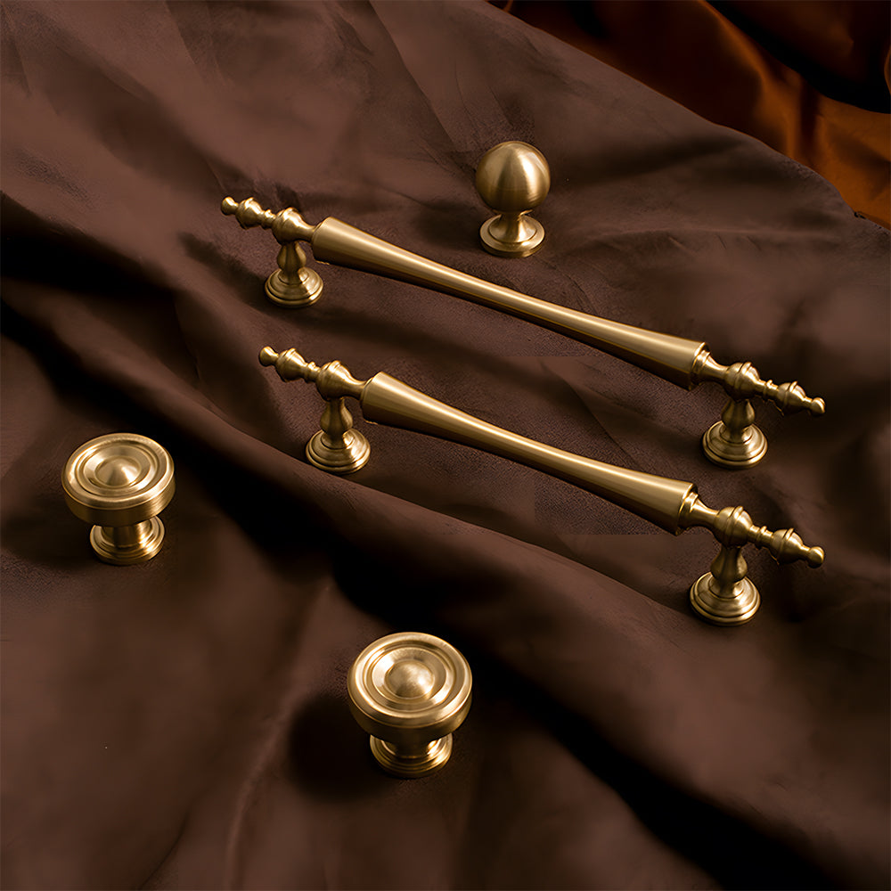 Comforsyco Retro Brass Cabinet Handles and Knobs for Wardrobes