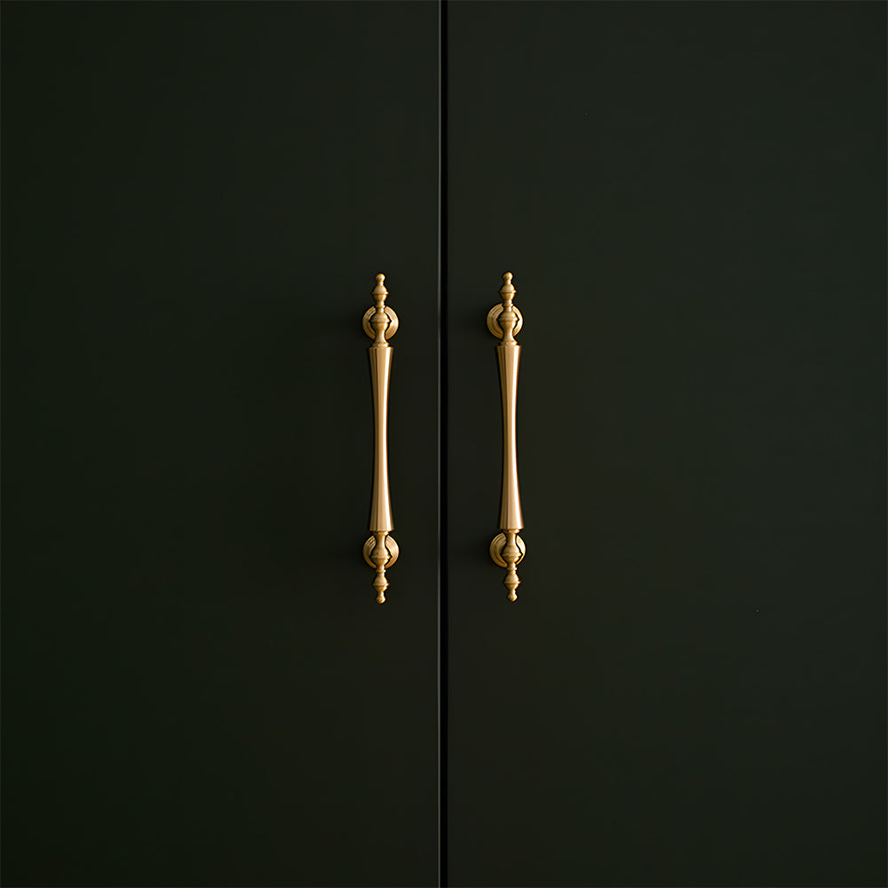 Comforsyco Retro Brass Cabinet Handles and Knobs for Wardrobes