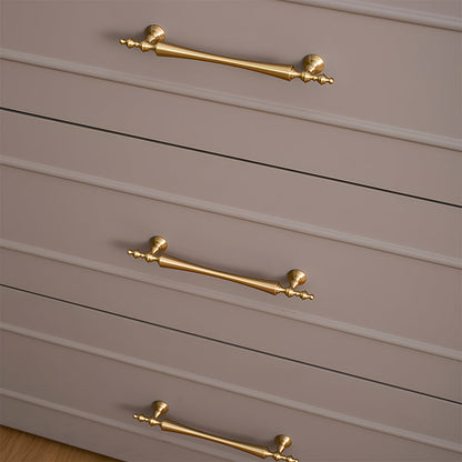 Comforsyco Retro Brass Cabinet Handles and Knobs for Wardrobes