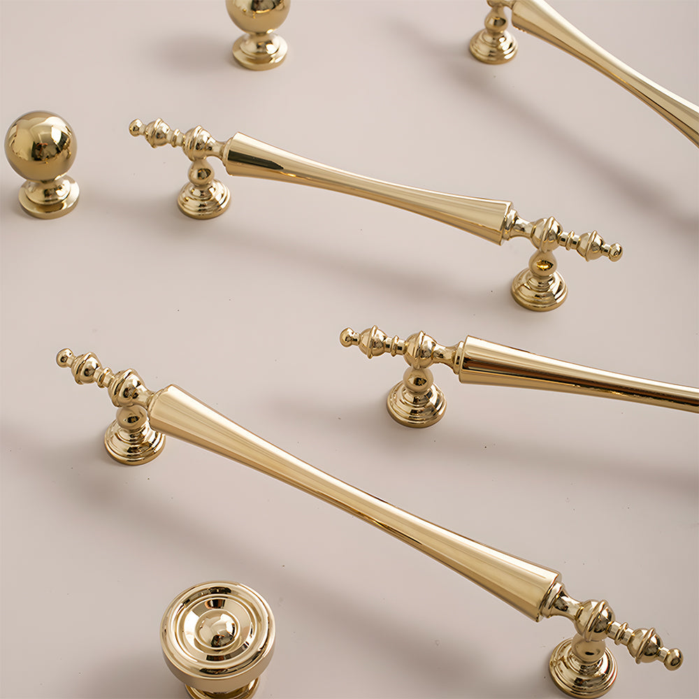 Comforsyco Retro Brass Cabinet Handles and Knobs for Wardrobes