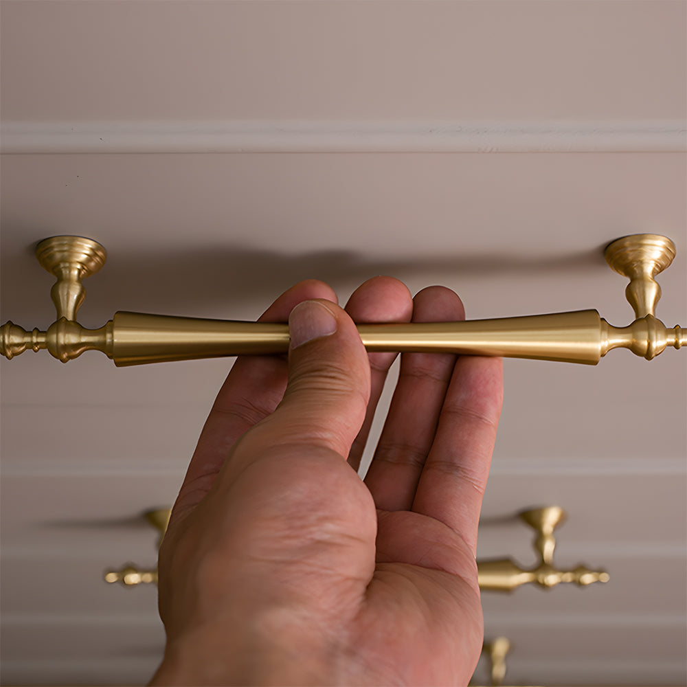 Comforsyco Retro Brass Cabinet Handles and Knobs for Wardrobes
