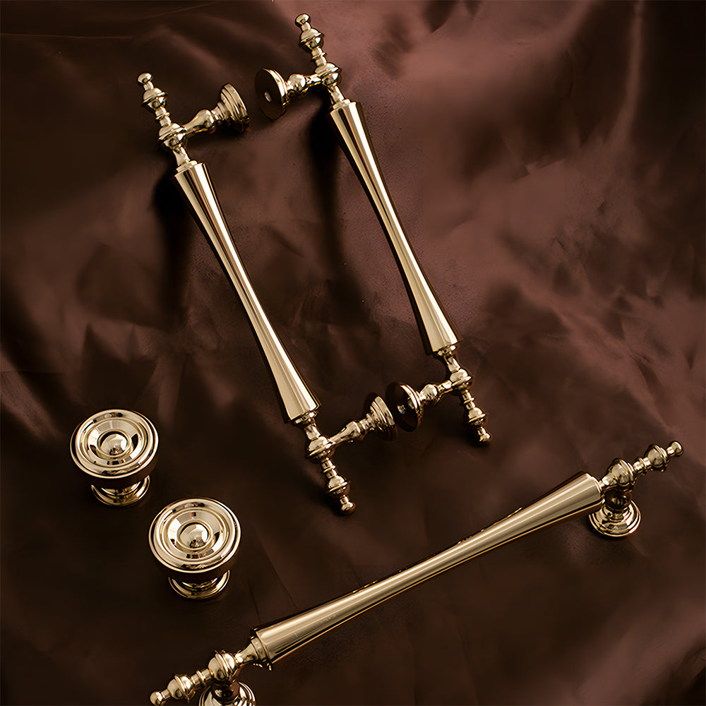 Comforsyco Retro Brass Cabinet Handles and Knobs for Wardrobes