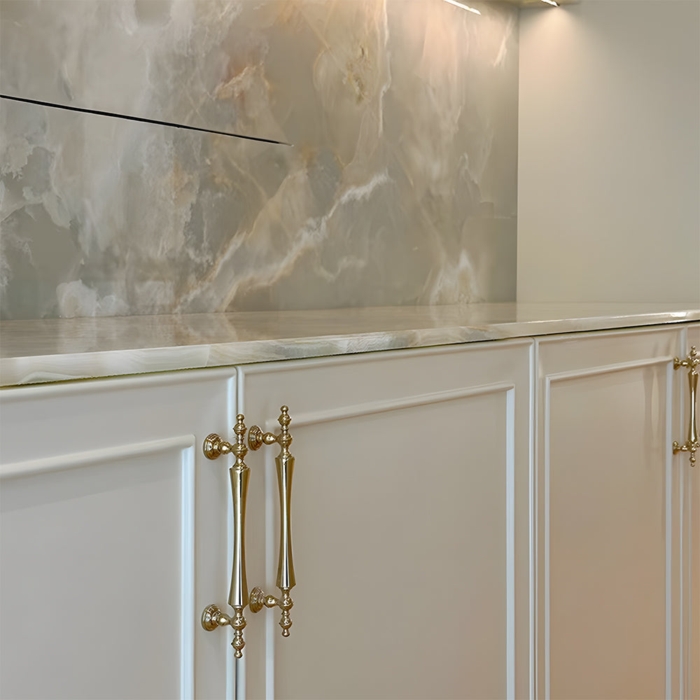 Comforsyco Retro Brass Cabinet Handles and Knobs for Wardrobes