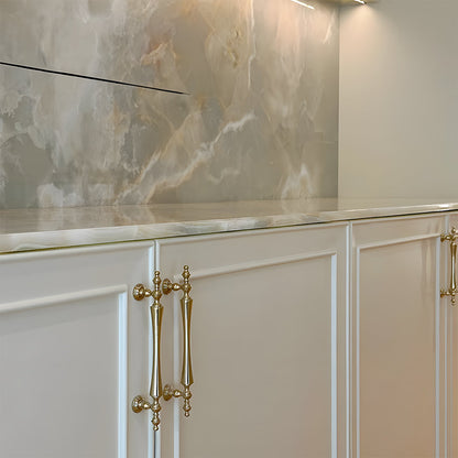 Comforsyco Retro Brass Cabinet Handles and Knobs for Wardrobes