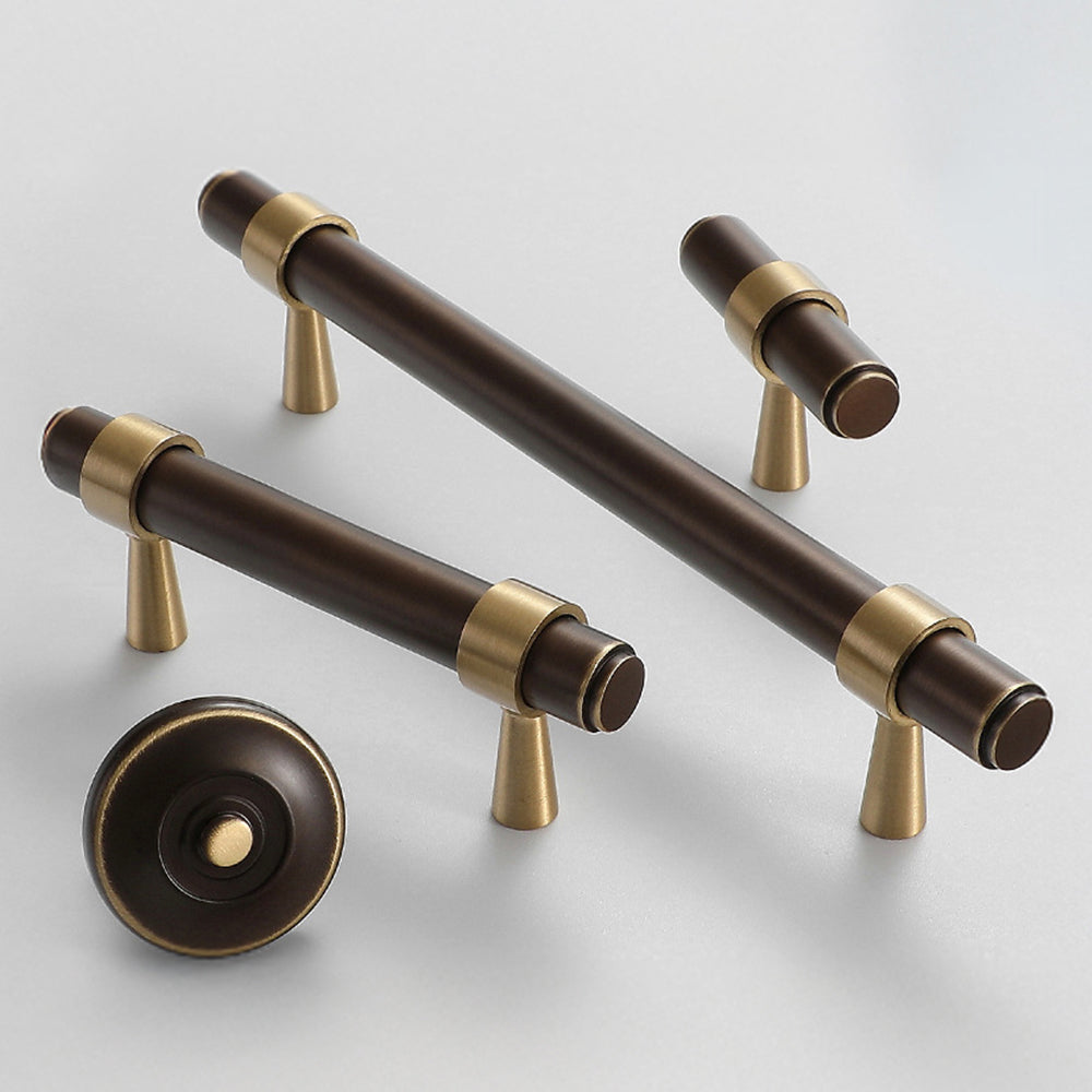 Comforsyco Retro Brass Cabinet Pulls and Knobs