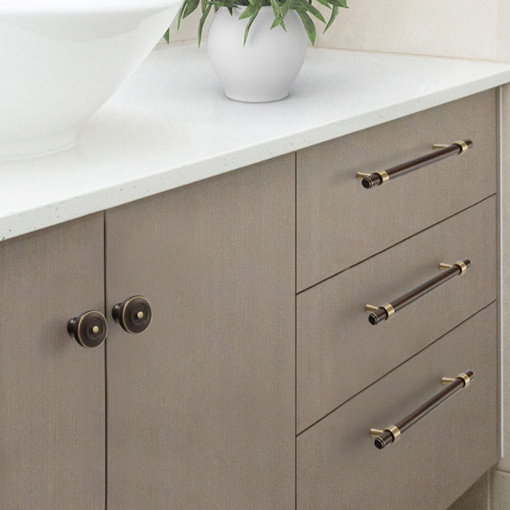 Comforsyco Retro Brass Cabinet Pulls and Knobs
